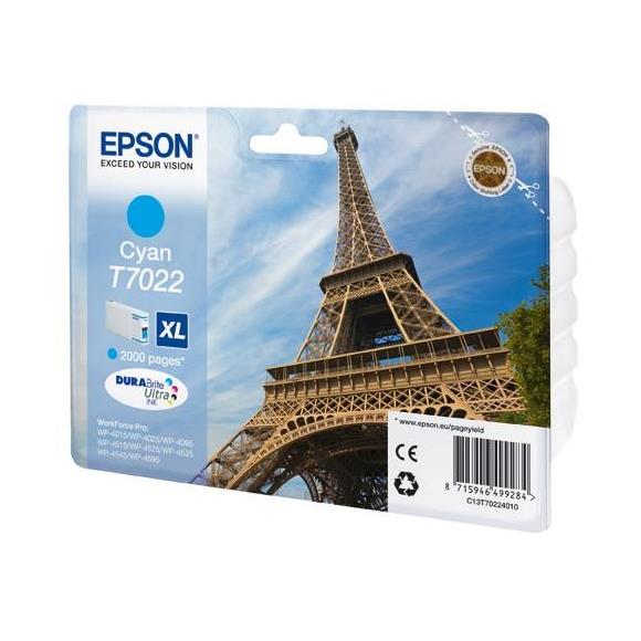 Epson T7022 Cyan Mavi 2.000 Sayfa Mürekkep Kartuş T70224010