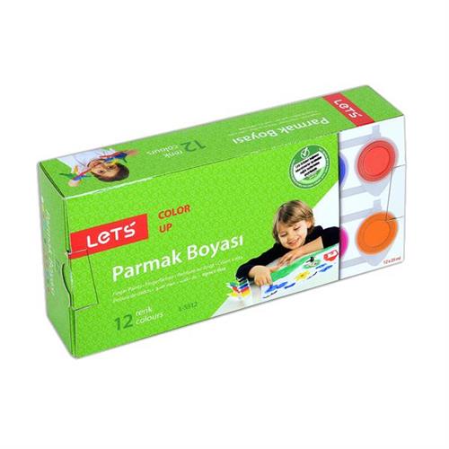 Lets Parmak Boyası 25 ML 12 Renk L-5512 Okula Dönüş Kampanyası Boya Gereçleri