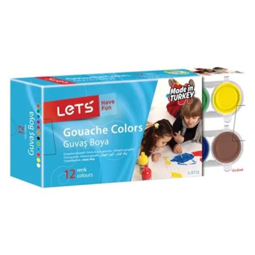 Lets Guaj Boya 25 ML 12 Renk L-5112 Okula Dönüş Kampanyası Boya Gereçleri