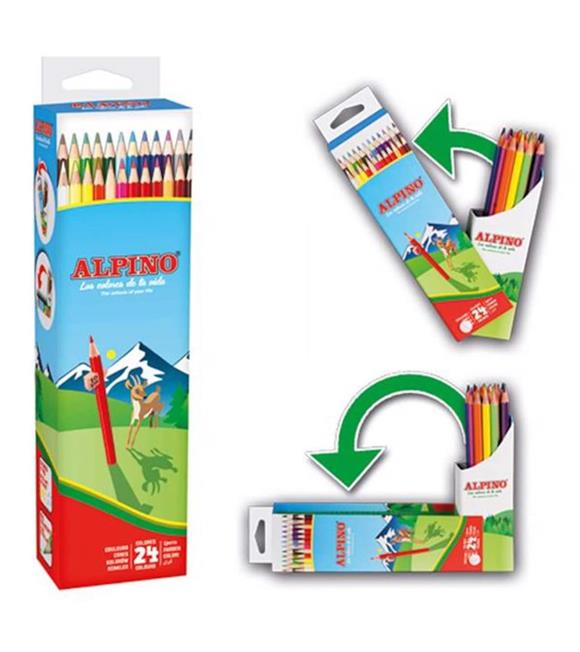 Alpino Kuru Boya Karton Kutu Tam Boy 24 Renk AL010024