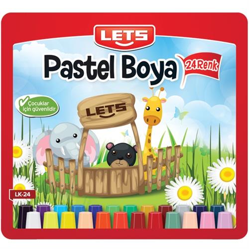 Lets Pastel Boya Çantalı Köşeli 24 LÜ LK-24 Okula Dönüş Kampanyası Boya Gereçleri