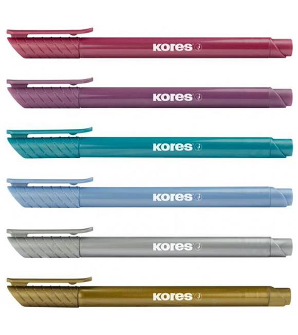 Kores Fırça Uçlu Kalem  Metalik 6 Lı Set 21461