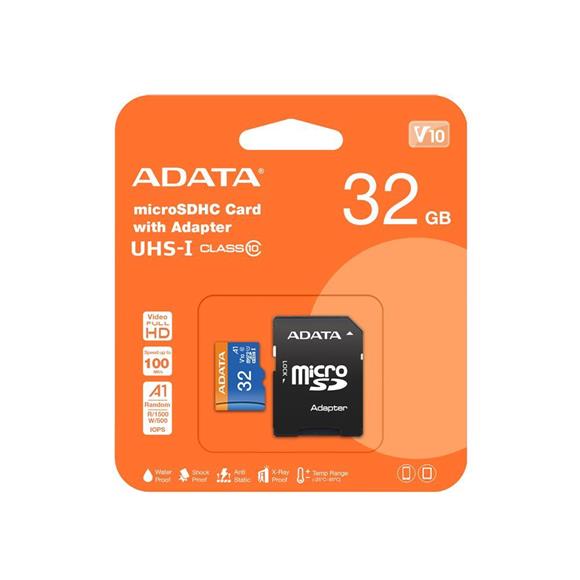 Adata 32GB Premier microSDHC Card with Adapter UHS-I Class10 V10 Hafıza Kartı