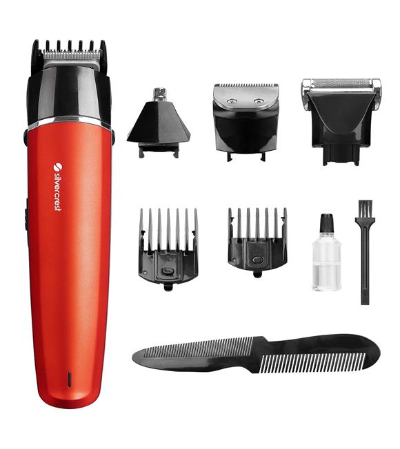 Silver Crest SC-200U Kırmızı 7si bir Arada Bakım Seti Süper Hızlı Şarjlı Saç&Sakal Tıraş Makinası