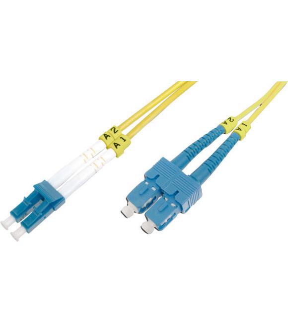 Beek LC-SC Fiber Optik Patch Kablo, 9-125 µ, Singlemode, 3.0mm, Duplex, OS2, LSZH, 2 metre