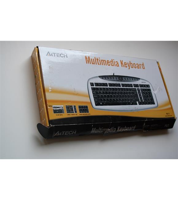 A4 Tech Kb-21 Gümüş Siyah Q Tr Ps-2 Kablolu Klavye Outlet_1