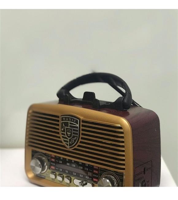 Everton Rt-845 Güneş Enerjili Panelli Bluetooth Fm-usb-Tf Card-Aux  Şarjlı Nostaljik Radyo