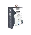 FLY-3400-01 Akım Korumalı.1 li Priz 2-Usba 1-C Soket 2.1A 10A 2500W