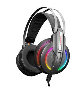 Rampage RM-K6 STARK USB 7.1 Double RGB Efekt Metalik Gri Gaming Oyuncu Mikrofonlu Kulaklık Usb