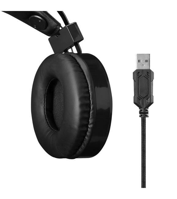 Rampage RM-K59 X-CHAIN Siyah USB 7.1 Rainbow Ledli Gaming Mikrofonlu Oyuncu Kulaklığı