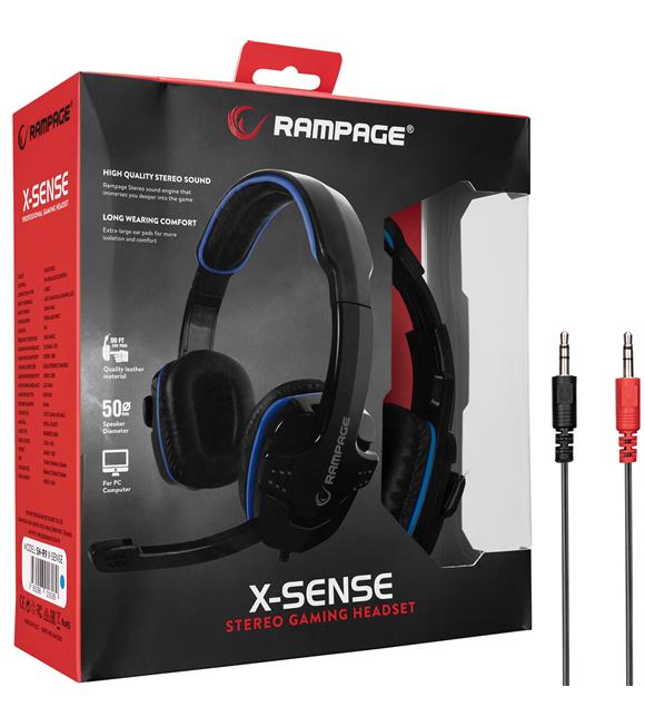 Rampage SN-R9 X-SENSE Siyah-Mavi Gaming Oyuncu Mikrofonlu Kulaklık