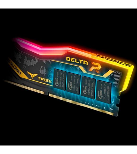 Team T-Force TUF Yellow Delta RGB 16GB(1x16GB) 3200Mhz DDR4 Gaming Ram CL16-20 (TF9D416G3200HC16F01)