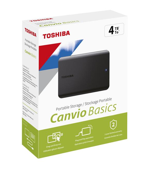 Toshiba 4TB Canvio Basic 2.5" Gen1 Siyah HDTB540EK3CA Harici Harddisk -YENİ-