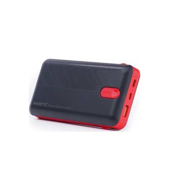 Sword 10P03 Black-Red Triple Powerbank 10.000mAH Kendinden Kablolu