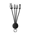 Hytech S-link SL-CP110 20cm 2A MicroUSB+Lightning+TypeC 3 in 1 LED Logolu Şarj Kablosu Cep Telefonu Aksesuarları