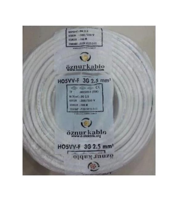 Toros 100mt Elektrik Kablosu 3x2,5mm Beyaz