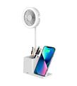 S-link SL-M9055 Beyaz TypeC 10W Kablosuz Şarj Cihazı Fanlı Kalemlikli Masa Lambası