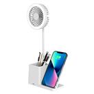 S-link SL-M9055 Beyaz TypeC 10W Kablosuz Şarj Cihazı Fanlı Kalemlikli Masa Lambası