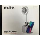 S-link SL-M9055 Beyaz TypeC 10W Kablosuz Şarj Cihazı Fanlı Kalemlikli Masa Lambası_1
