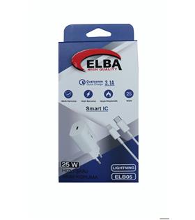 Elba ELB05-PD-25WIOS Beyaz 25W Usb-c Ev Şarj Kafa+1mt Type-c To Lightnıng Kablo PD3.0-QC4.0 Hızlı Şarj