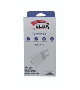 Elba ELB03-20USB Beyaz 20W USb Şarj Kafa QC4.0(Akıllı Koruma-Hızlı Şarj-Isıya Dayanıklı)