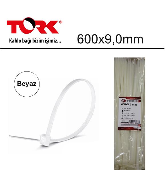 Tork TRK-600-9,0mm Beyaz 100lü Kablo Bağı (86560)