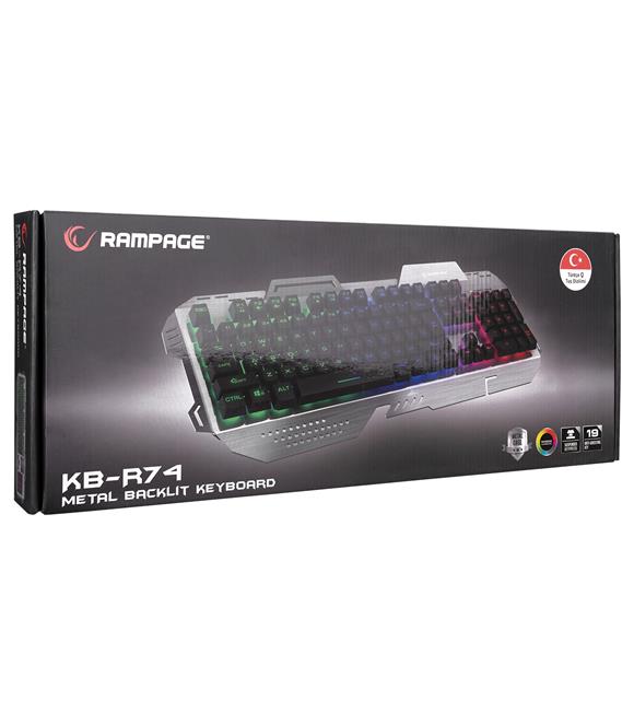 Rampage KB-R74 Gökkuşağı Aydınlatmalı USB Gaming Q Multimedia Klavye