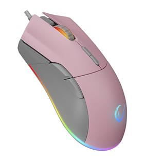 Rampage SMX-R21 COMPACT Usb Pembe-Gri RGB Işıklı+Macro 7200dpi - 1000hz Gaming Oyuncu Mouse