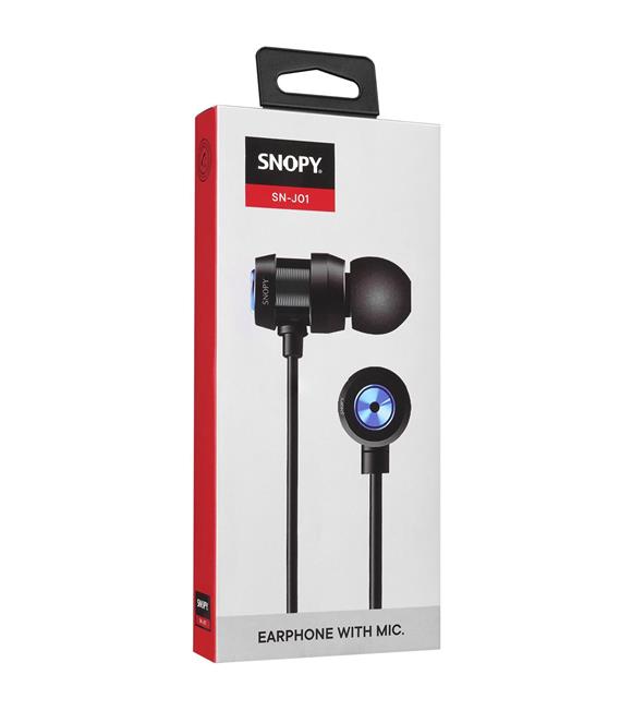 Snopy SN-J01 Mobil Telefon Uyumlu Kulak içi Siyah-Mavi Mikrofonlu Kulaklık