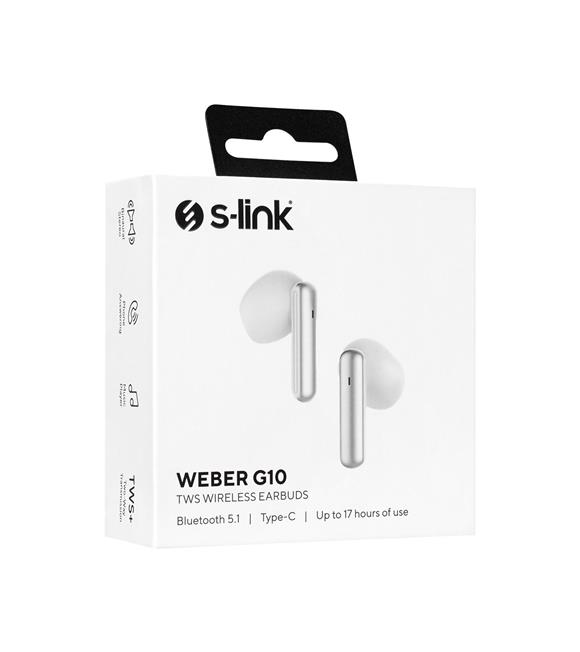 S-link Weber G10 Beyaz Dokunmatik Gerçek Kablosuz Bluetooth V5.1 TWS Mikrofonlu Kulaklık