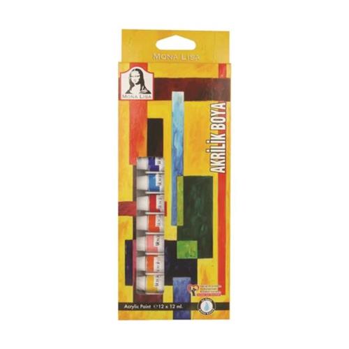 Mona Lisa Akrilik Boya Tüp 12 Lİ 12 ML SD125 Okula Dönüş Kampanyası Boya Gereçleri