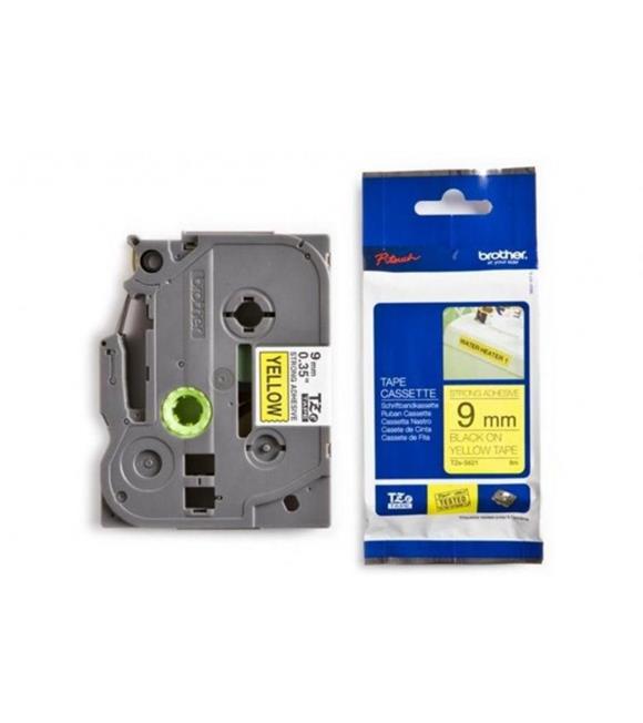 Brother Tze-S621 9Mm Sarı Üzerine Siyah Güçlü Yapışkan Laminasyon Etiket