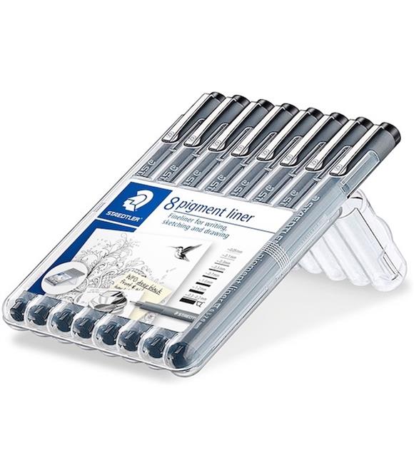 Staedtler Pıgment Liner Siyah 8 Lİ Set 308 SB8