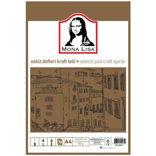 Mona Lisa Eskiz Defteri Telli Kraft A4 100 GR 50 YP MN01-4 Okula Dönüş 2026 — Çanta, Defter, Kalem Ve Matara İndirimleri