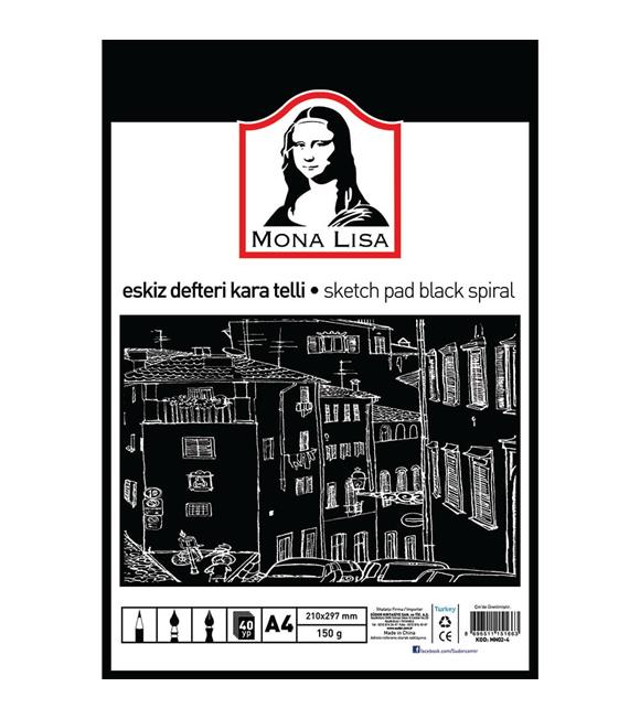 Mona Lisa Eskiz Defteri Kara Telli A4 150 GR 40 YP MN02-4