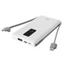 S-link IP-T100C 10000mAh Lightning+Micro+Type C Kablolu Powerbank Beyaz LCDli