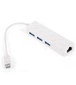 Dark DK-AC-U31X3GLWP USB Type-C to RJ45 Gigabit Ethernet ve 3xUSB 3.0 Hub Çoklayıcı Adaptör (Beyaz)