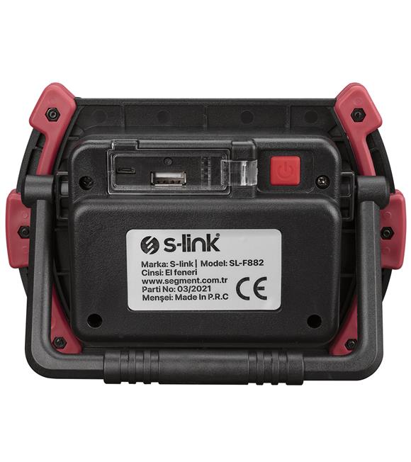S-link SL-F882 10W Cob Ledli 4000mAh USB Şarjlı ve Power Bank Özellikli El Feneri_1