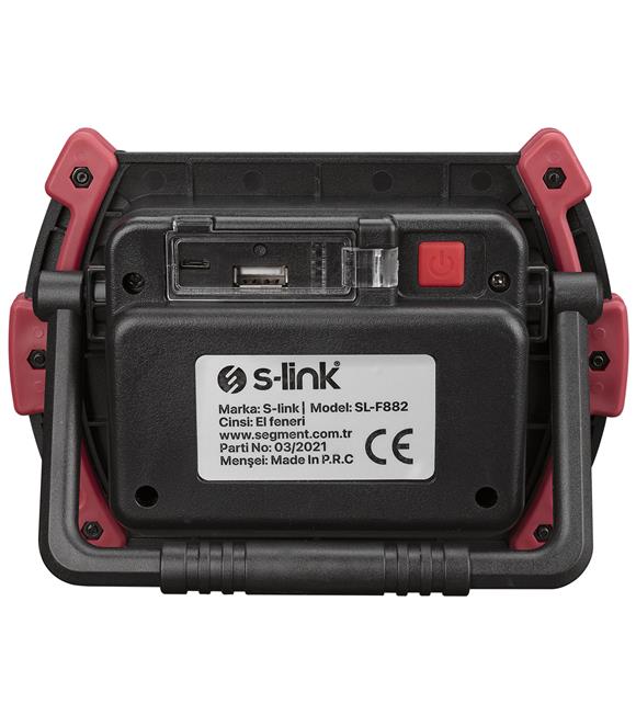 S-link SL-F882 10W Cob Ledli 4000mAh USB Şarjlı ve Power Bank Özellikli El Feneri_1