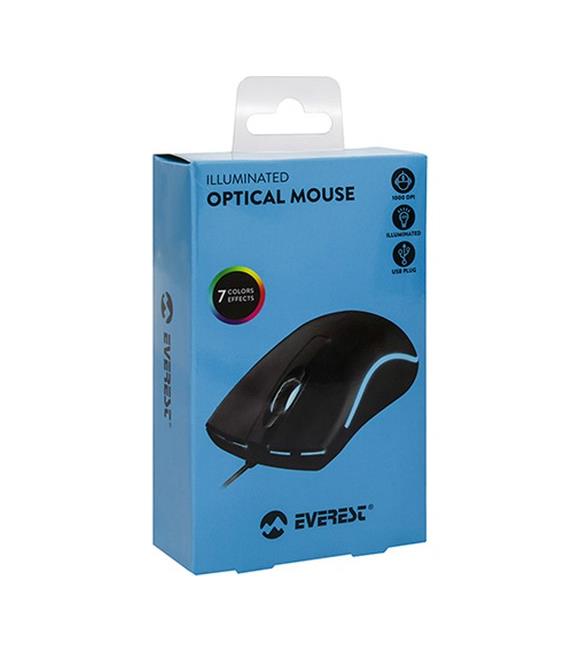 Everest SM-M9 Usb Siyah 3D Optik Led Mouse