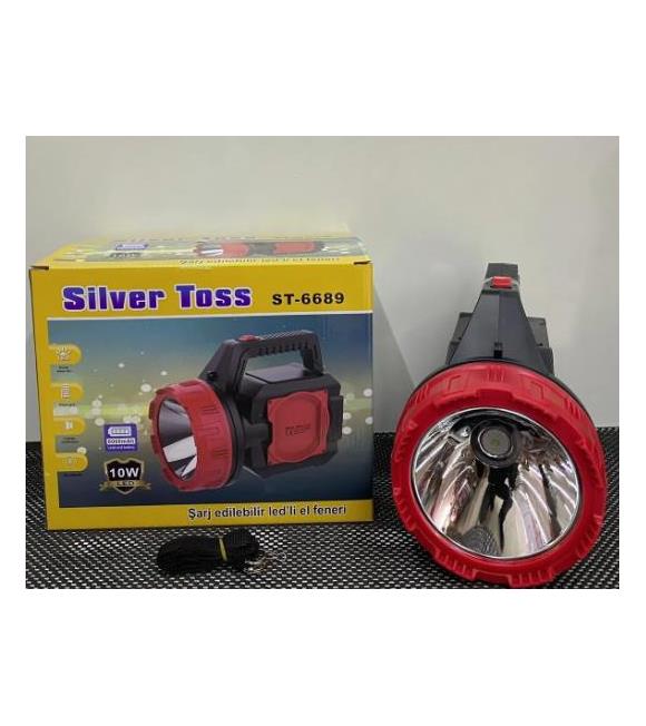 Silver Toss ST-6689 10W Led Projektör Şarj Edilebilir El Feneri