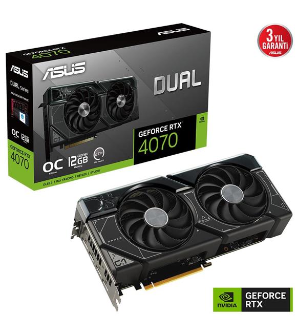 Asus GeForce RTX4070 DUAL-RTX4070-O12G DUAL OC Edition 12GB GDDR6X 192 Bit Ekran Kartı_1