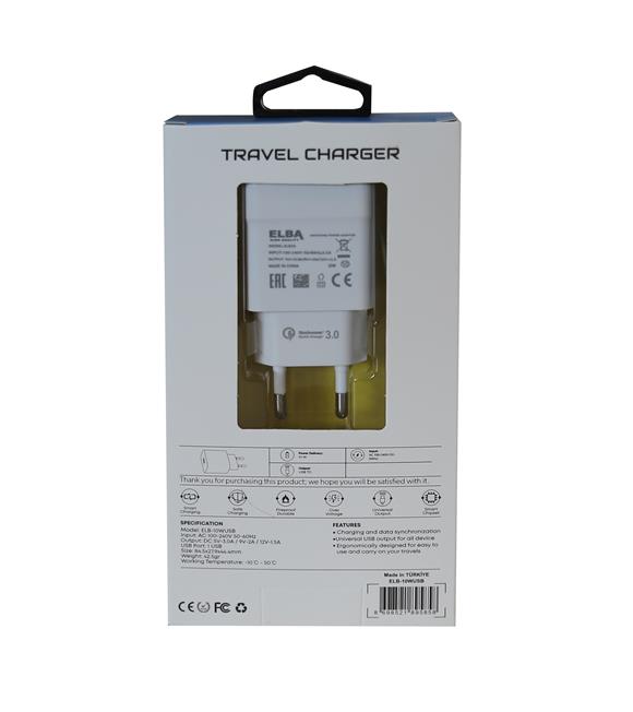 Elba Elb10 10W 3.0A Hızlı Şarj Akıllı Koruma Usb EV Şarj Kafa_1