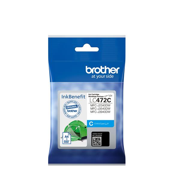 Brother LC472C Cyan Mavi 550 Sayfa Kartuş MFC-J2340-J3540-J3940