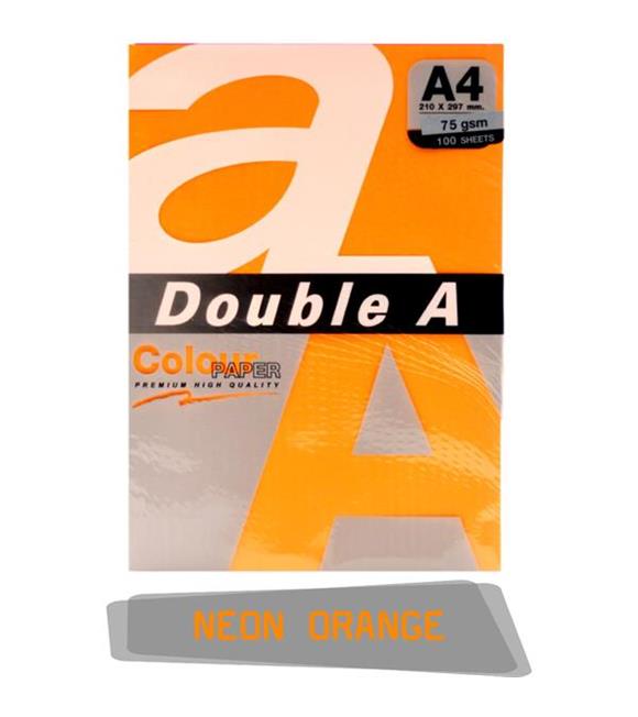 Double A Renkli Fotokopi Kağıdı 25 Lİ A4 75 GR Fosforlu Turuncu