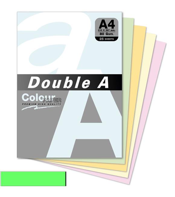 Double A Renkli Kağıt 25 Lİ A4 80 GR Pastel Zümrüt Yeşili