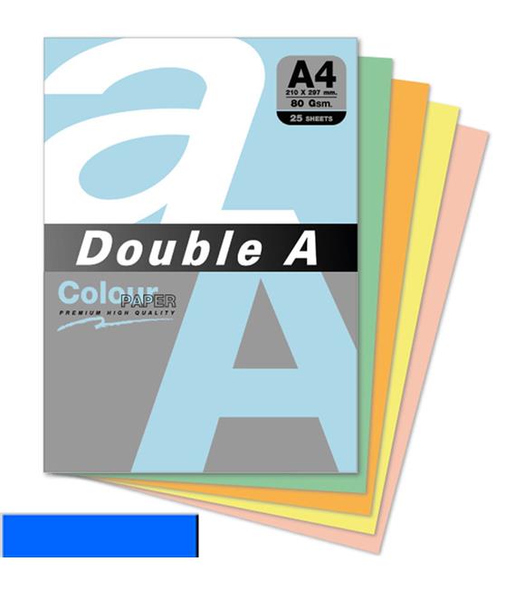 Double A Renkli Kağıt 25 Lİ A4 80 GR Koyu Mavi
