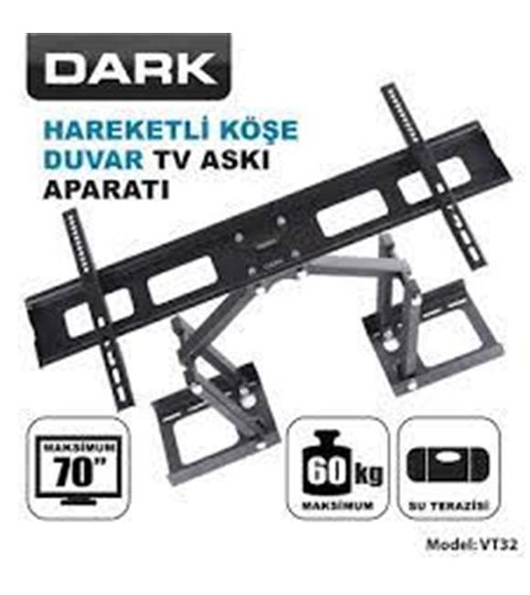 Dark DK-AC-VT32 37’-70’ Hareketli Köşe-Duvar TV Askı Aparatı