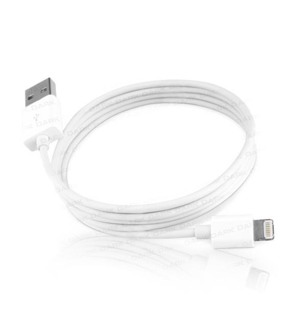 Dark DK-AC-IPCB100LT 1mt Beyaz iPad-mini iPad-iPhone5 Lightning 8pin Uyumlu USB Şarj Kablosu