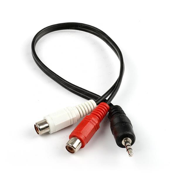 Dark 3.5mm Stereo Erkek - 2 x RCA Dişi (Analog Ses) Dönüştürücü Kablo